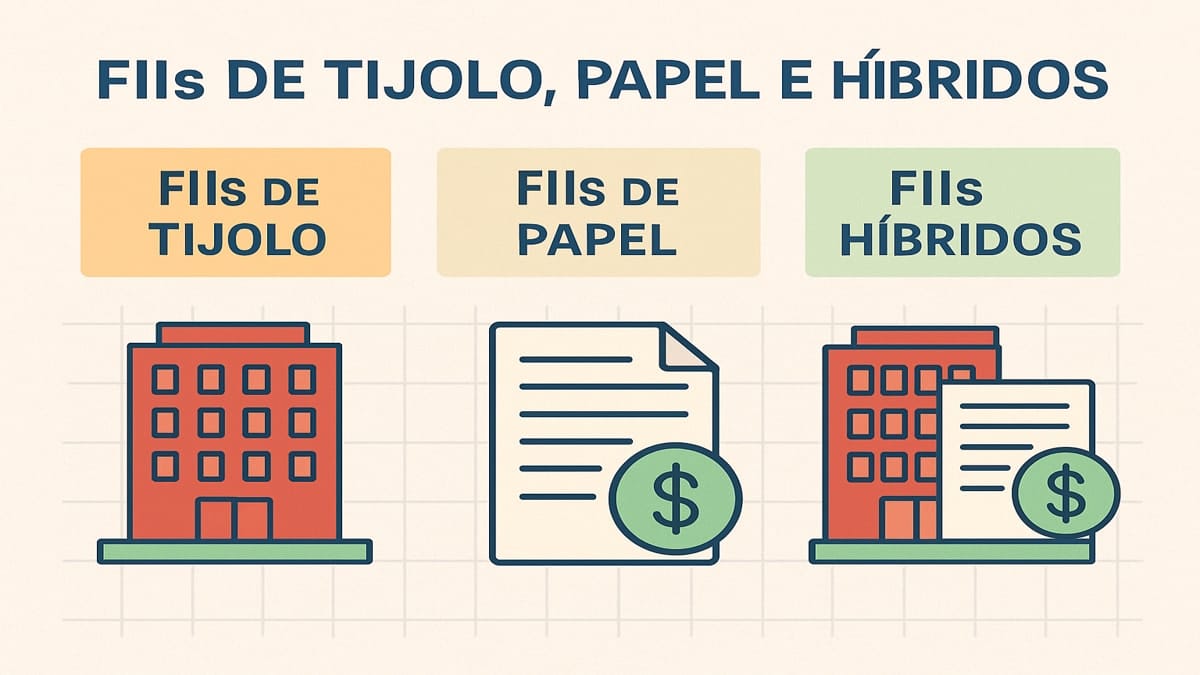FIIs de tijolo, papel e híbridos, entendendo diferenças e escolhendo com segurança