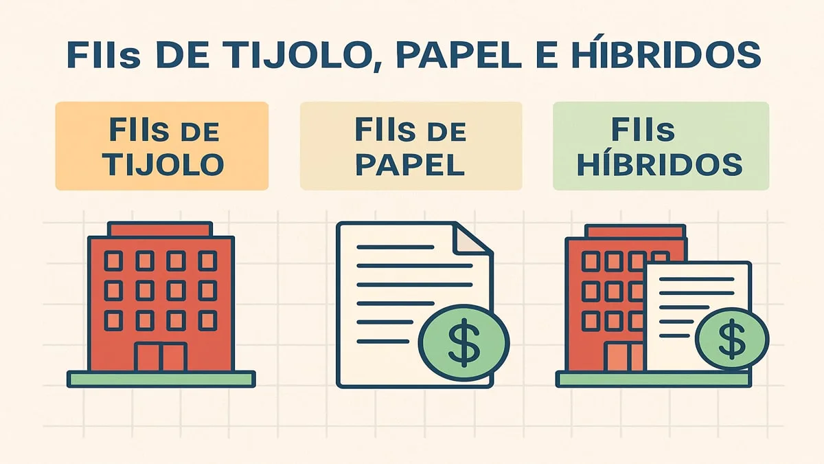 FIIs de tijolo, papel e híbridos, entendendo diferenças e escolhendo com segurança